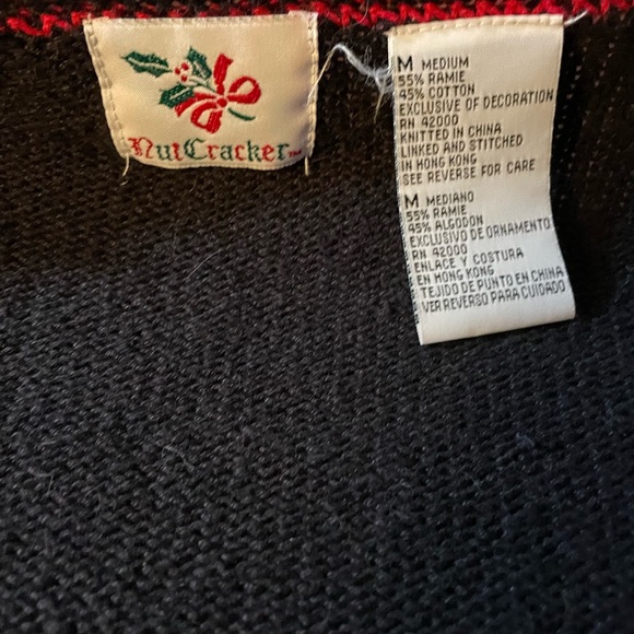🧸Vintage Nutcracker Teddy Bear button up Christmas Cardigan Sweater | Size M - Picture 5 of 7